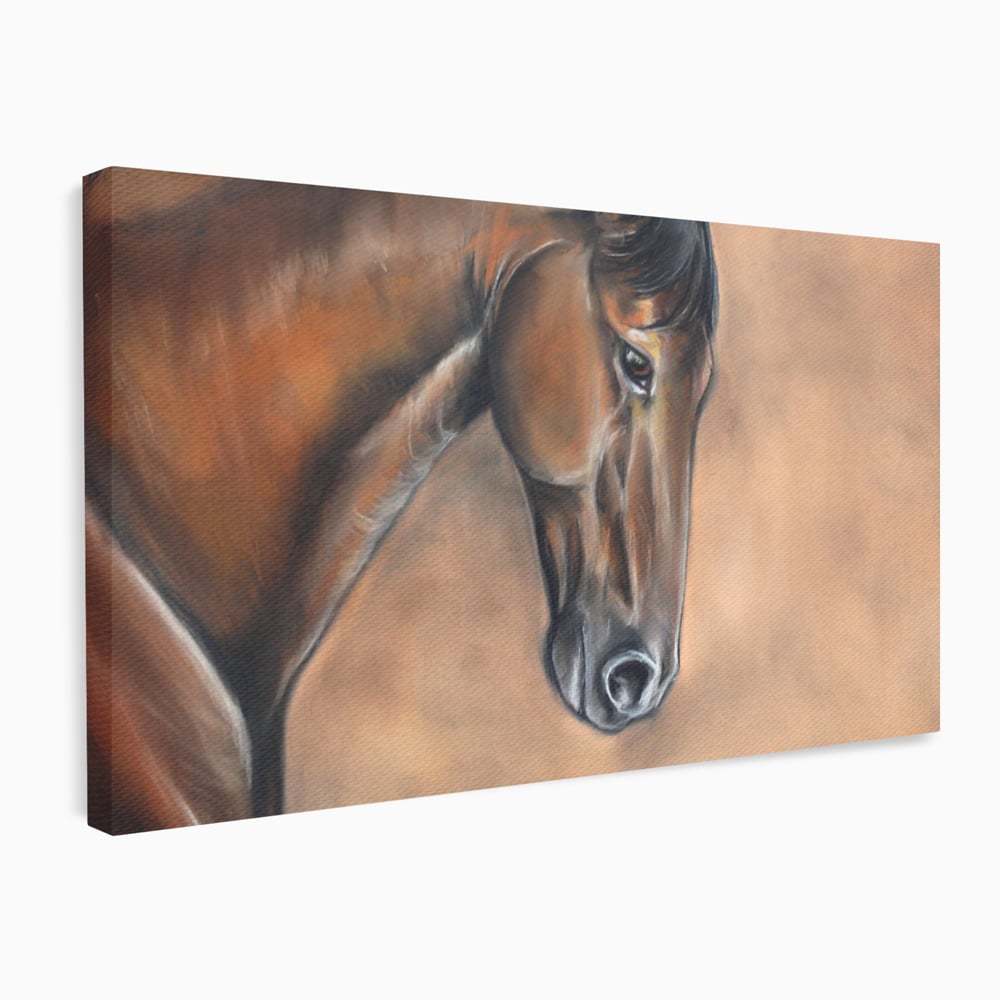 Tablou canvas cu tablou canvas cu portret de cal, fara rama, pe sasiu de lemn
